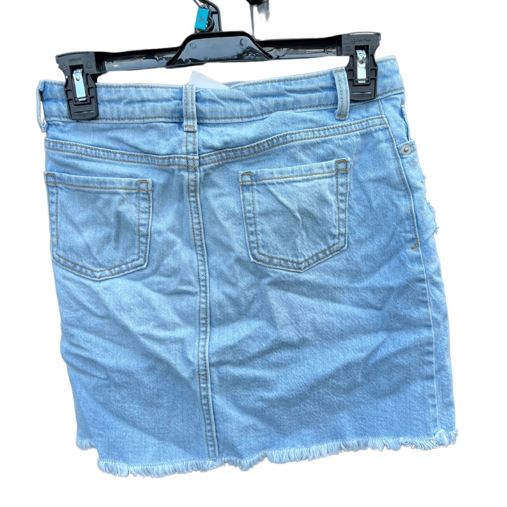 Cat And Jack Girls Denim Stretch Skirt Sz L 10/12 Blue - Picture 3 of 3